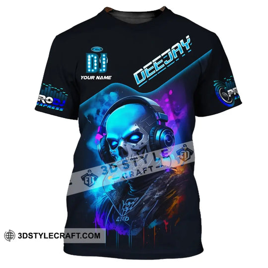 Unisex Shirt, Custom Name Disc Jockey T-Shirt, Deejay Shirt, DJ Skull, Gift For DJ style option 2
