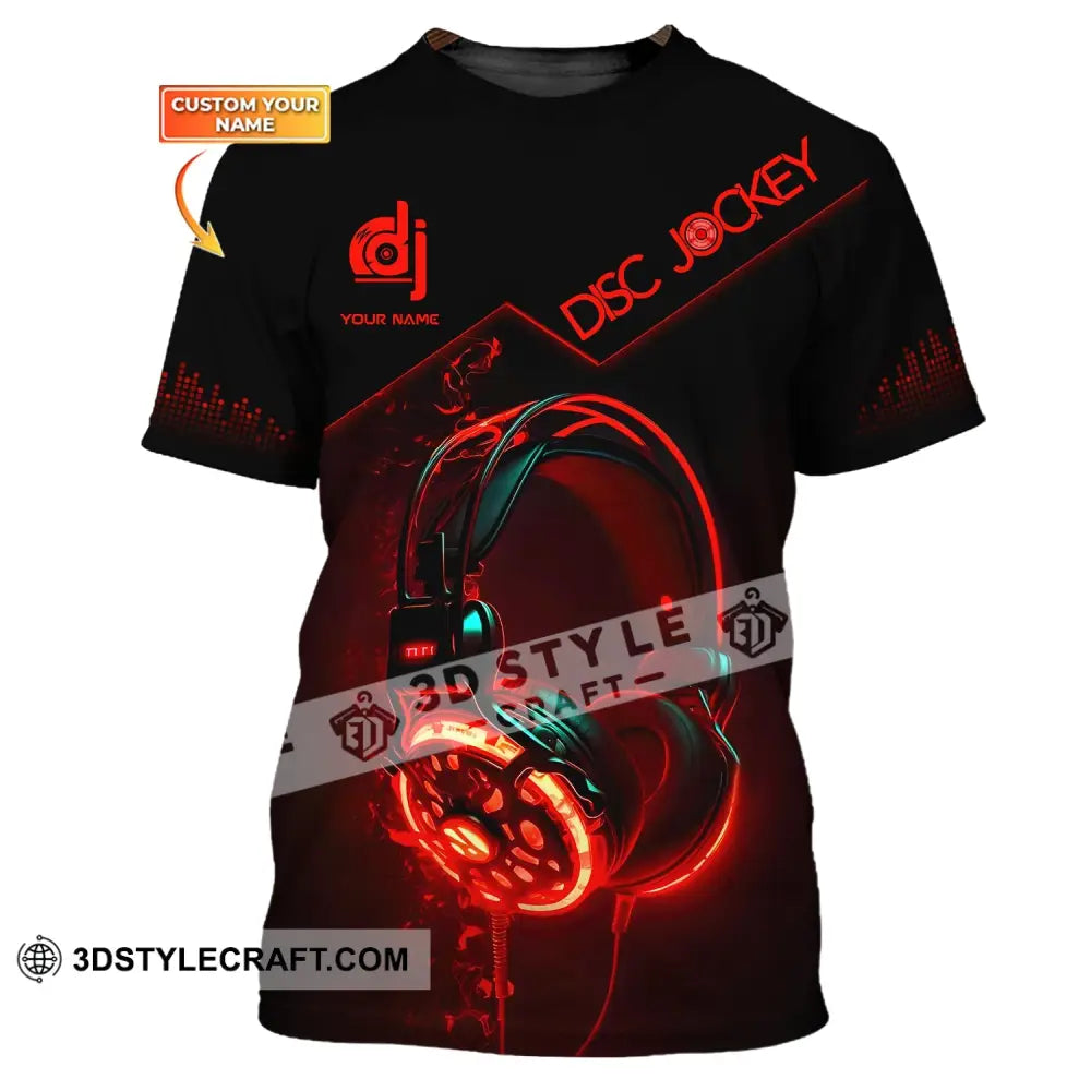 Unisex Shirt Custom Name Disc Jockey T-Shirt Music Lover Gift For Dj