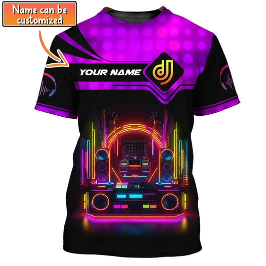 Unisex Shirt Custom Name Disc Jockey T-Shirt Music Lover Gift For Dj