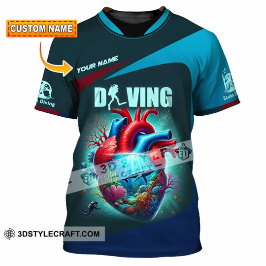 Unisex Shirt, Custom Name Diving Shirt, Diving Polo Long Sleeve Shirt style option 1