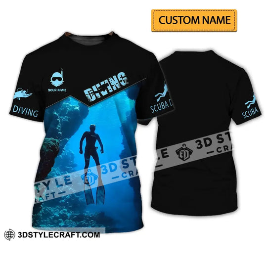Unisex Shirt - Custom Name Diving T-Shirt - Personalized Scuba Diving Shirt - Scuba Dive Apparel style option 1