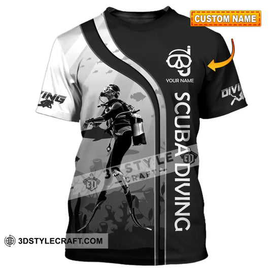 Unisex Shirt - Custom Name Diving T-Shirt - Personalized Scuba Diving Shirt - Dive Tee style option 1