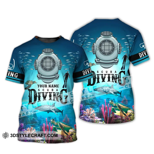 Unisex Shirt - Custom Name Diving T-Shirt Personalized Scuba Diver Gift / S T-Shirt