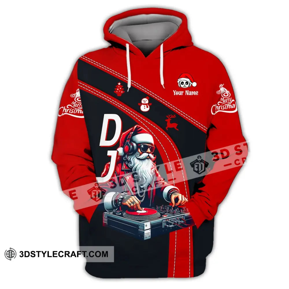 Unisex Shirt - Custom Name Dj Santa Hoodie / S T-Shirt