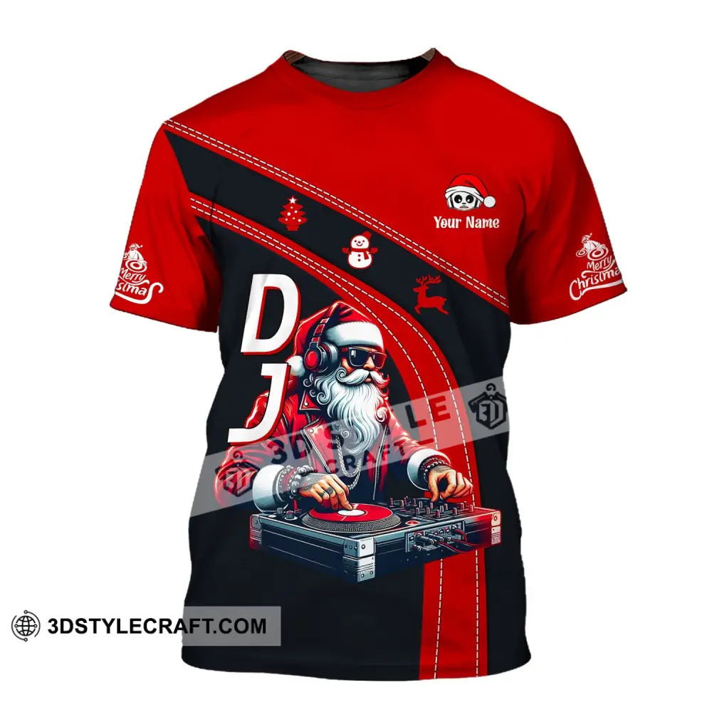 Unisex Shirt - Custom Name Dj Santa T-Shirt / S T-Shirt