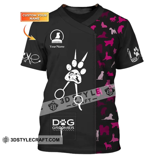 Unisex Shirt, Custom Name Dog Groomer Shirt, Dog Groomer Hoodie, Pet Grooming T-Shirt style option 1