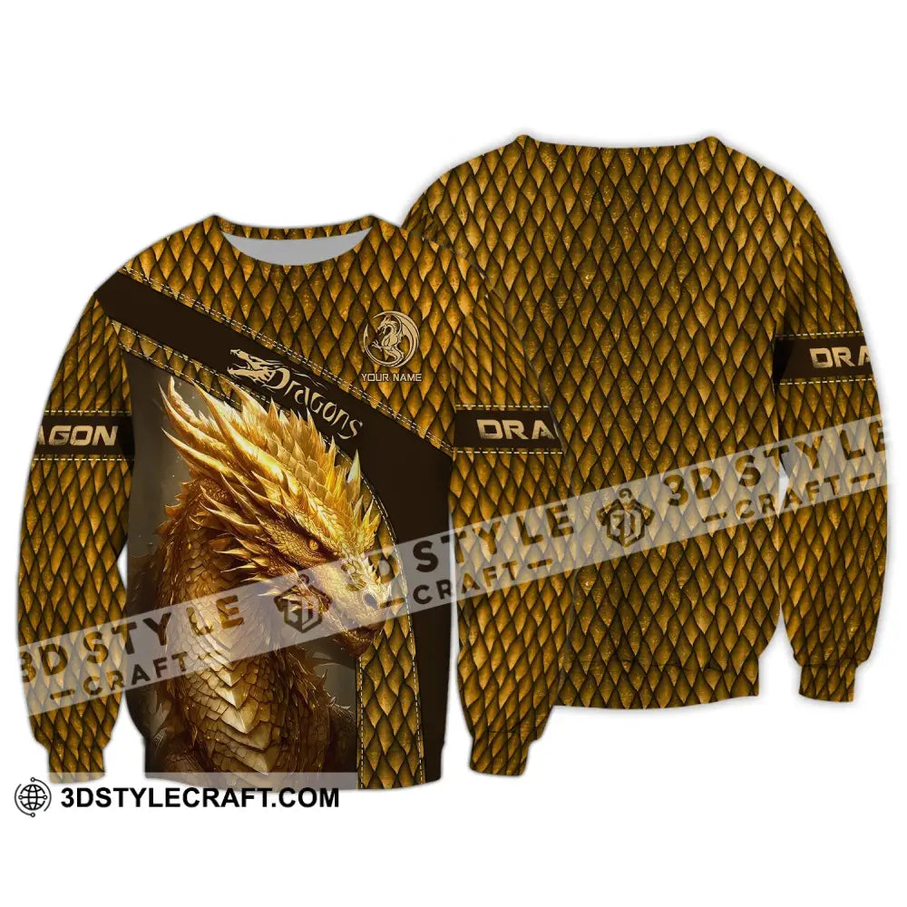 Unisex Shirt Custom Name Dragon T-Shirt 3D Lover Gift Long Sleeve / S