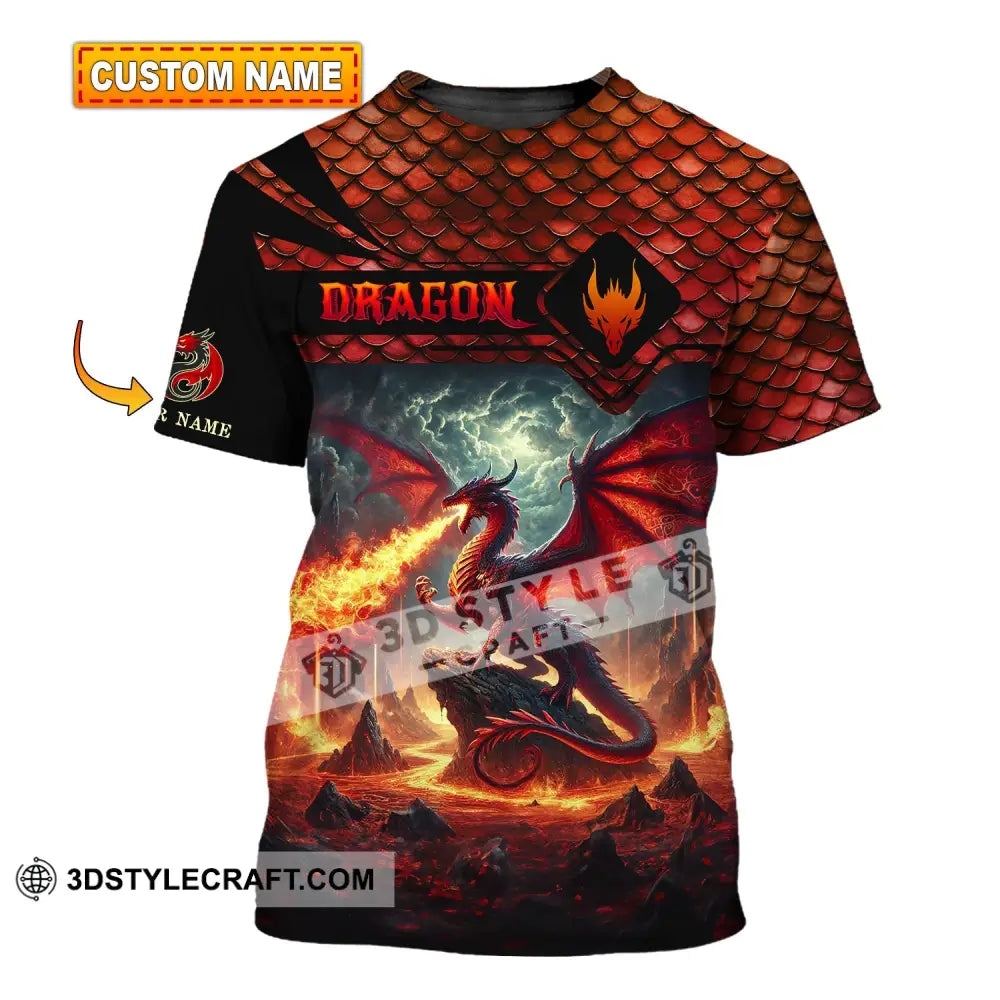 Unisex Shirt Custom Name Dragon T-Shirt Hoodie Long Sleeve T-Shirt