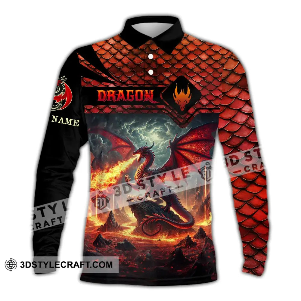 Unisex Shirt Custom Name Dragon T-Shirt Hoodie Long Sleeve Polo / S T-Shirt