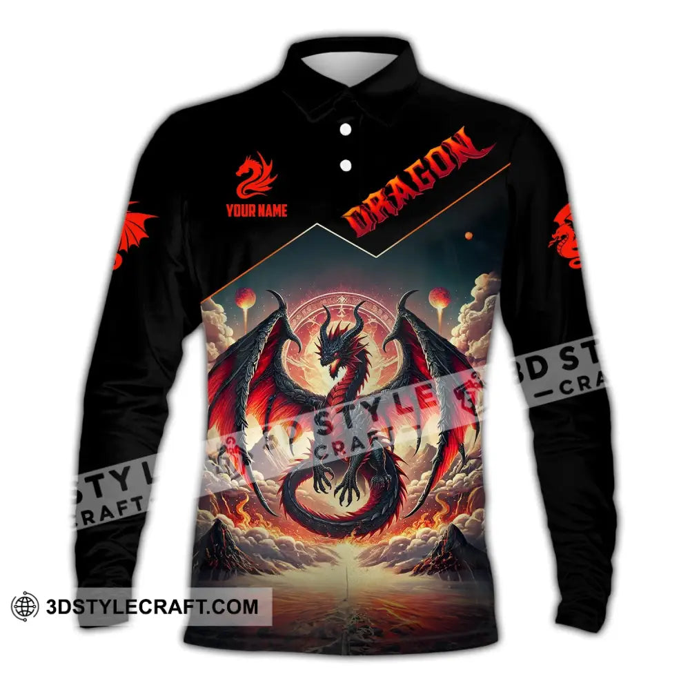 Unisex Shirt Custom Name Dragon T-Shirt Hoodie Long Sleeve Polo / S T-Shirt