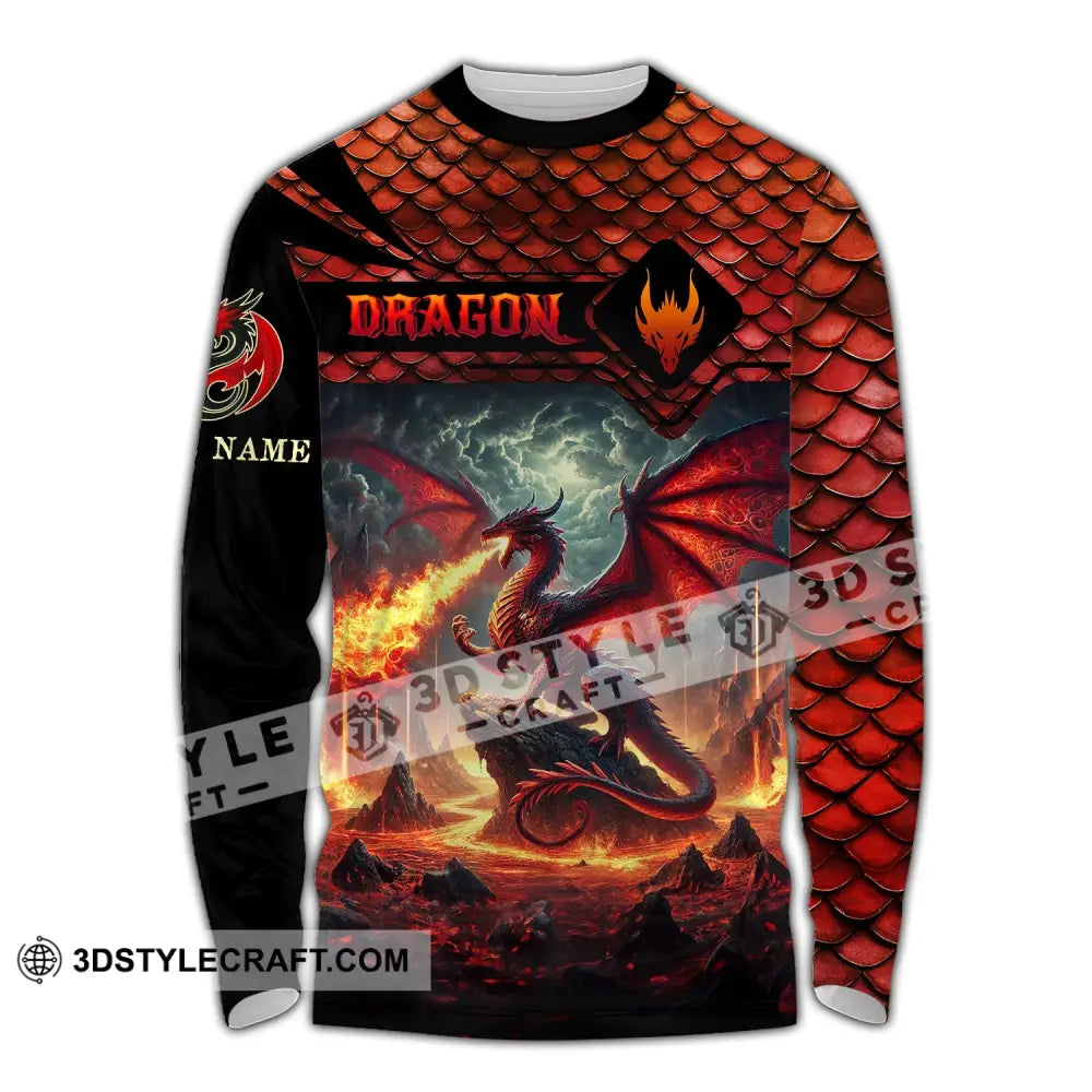 Unisex Shirt Custom Name Dragon T-Shirt Hoodie Long Sleeve / S T-Shirt