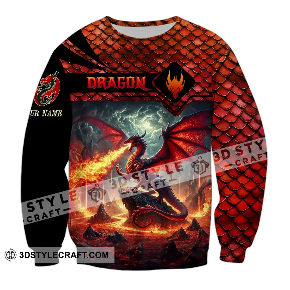 Unisex Shirt Custom Name Dragon T-Shirt Hoodie Long Sleeve / S T-Shirt