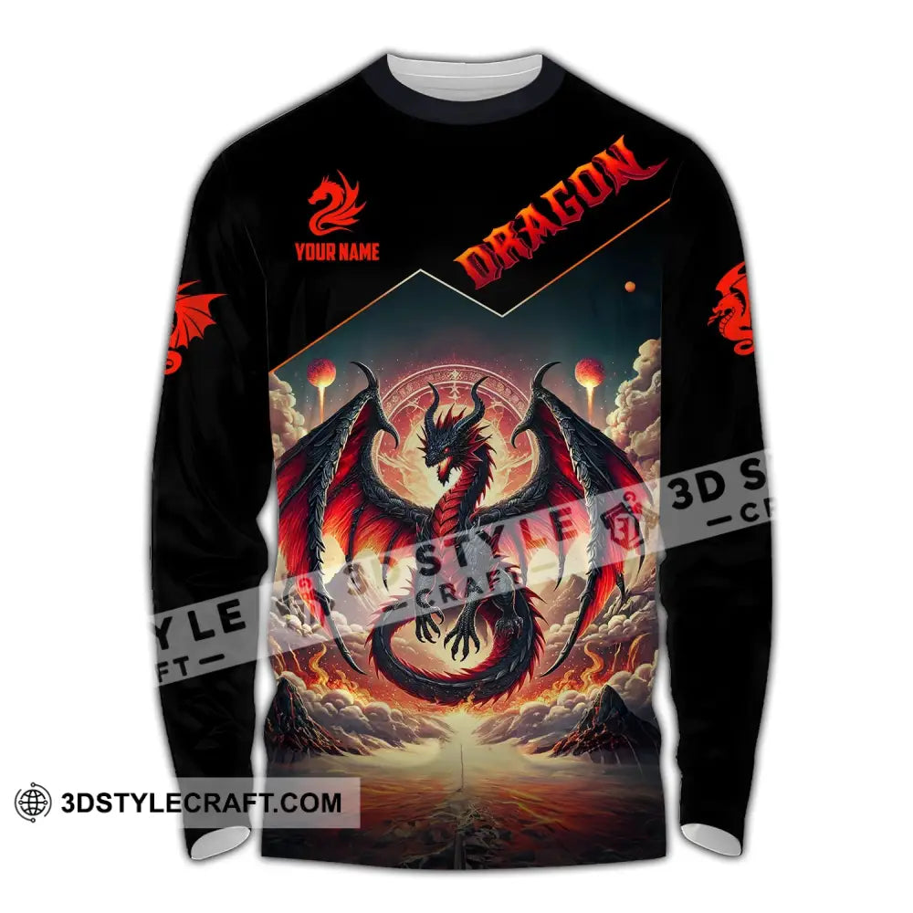 Unisex Shirt Custom Name Dragon T-Shirt Hoodie Long Sleeve / S T-Shirt