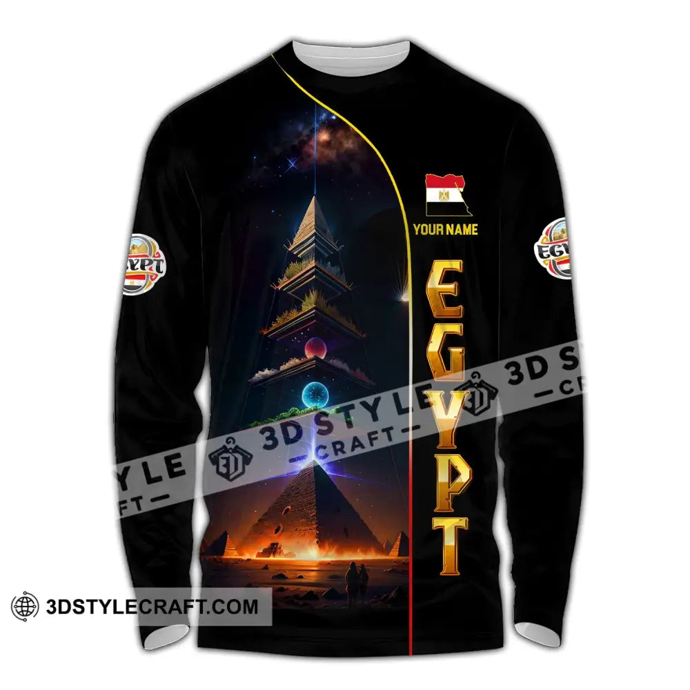 Unisex Shirt Custom Name Egypt Polo Long Sleeve Gift / S T-Shirt