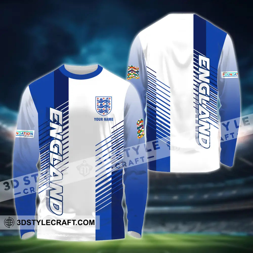 Unisex Shirt - Custom Name England Euro 2024 Long Sleeve / S T-Shirt