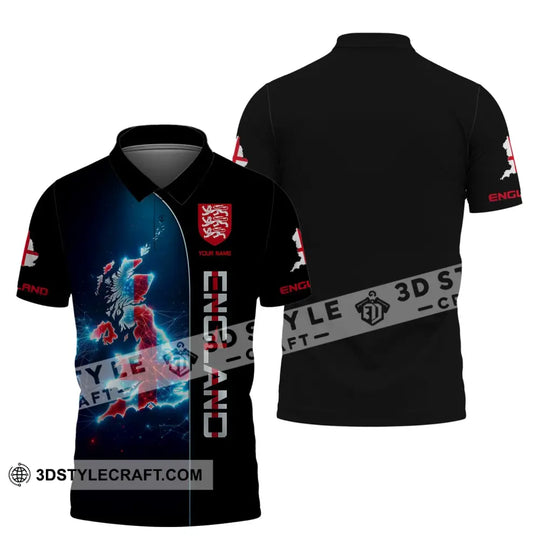 Unisex Shirt, Custom Name England Shirt, England Flag Polo Long Sleeve Shirt, English Shirt style option 4
