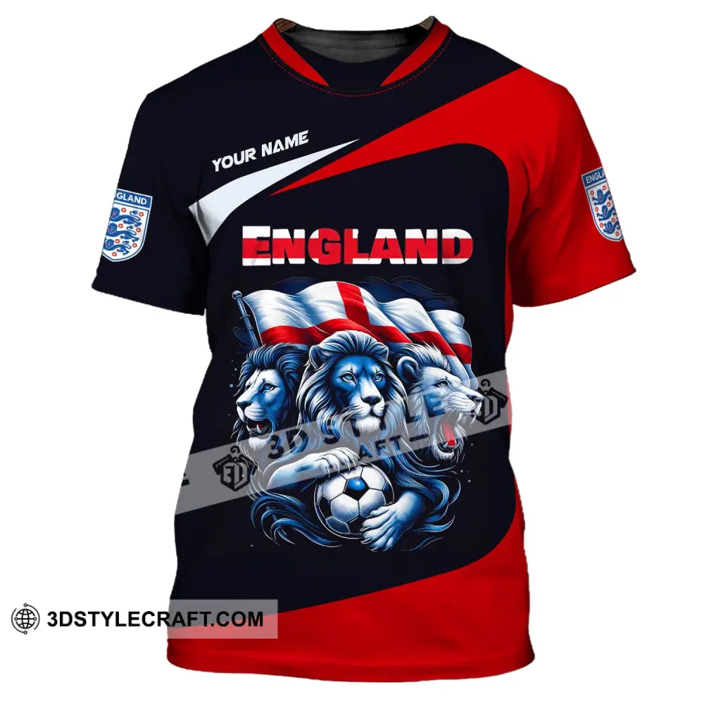 Unisex Shirt Custom Name England Football Polo Long Sleeve Soccer Lover T-Shirt / S