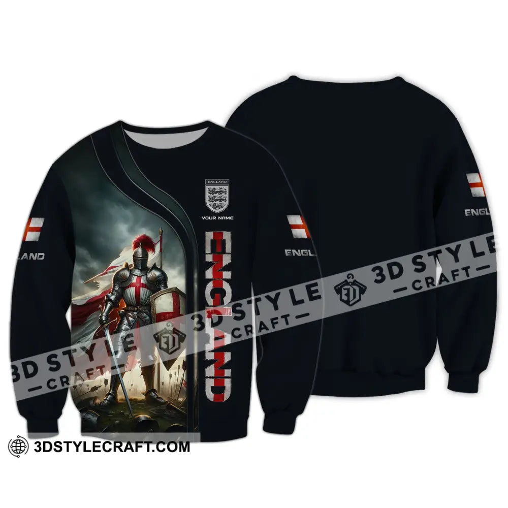 Unisex Shirt Custom Name England Gift English Pride Long Sleeve / S T-Shirt