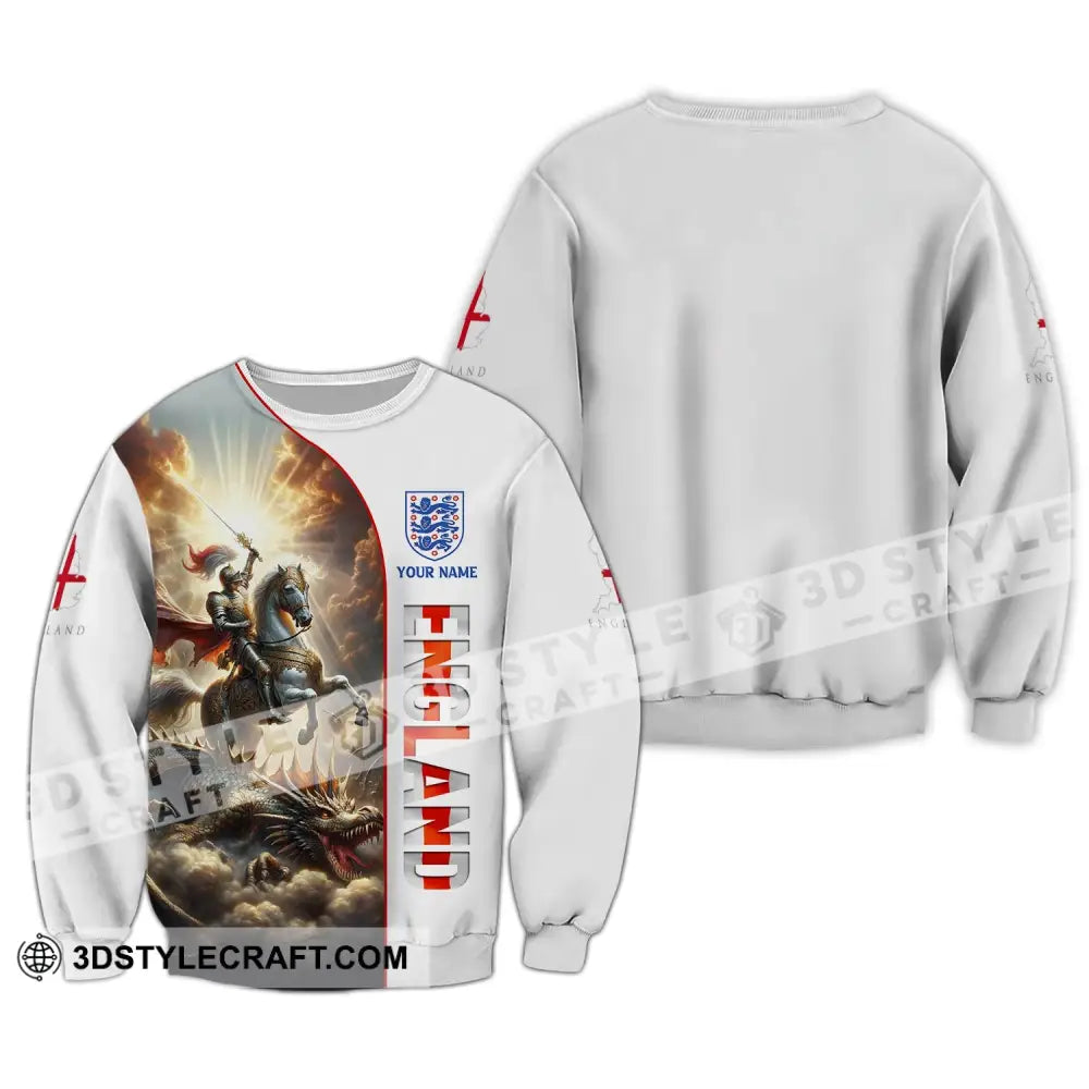 Unisex Shirt Custom Name England Knight Gift For English Long Sleeve / S T-Shirt