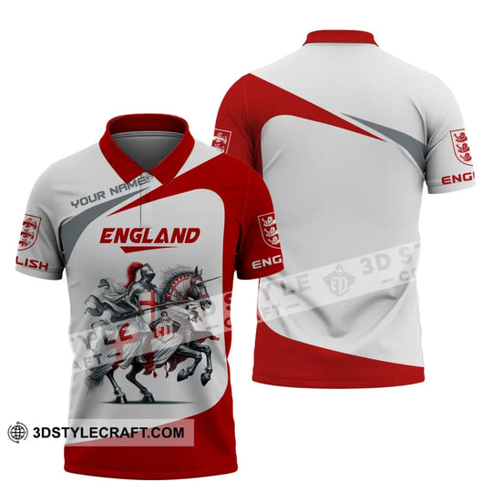 Unisex Shirt, Custom Name England Shirt, England Knight Polo Shirt, Gift for English style option 4