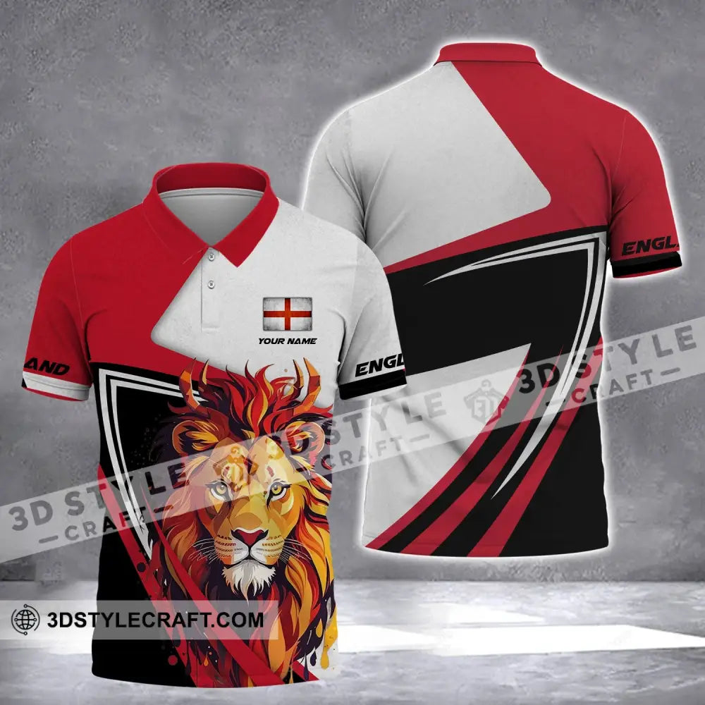 Unisex Shirt - Custom Name England Lion Clothing Polo / S T-Shirt