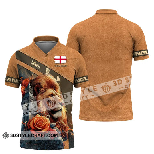Unisex Shirt, Custom Name England Shirt, England Love Polo Long Sleeve Shirt, English Shirt style option 4