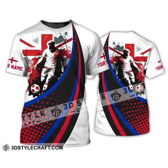 Unisex Shirt - Custom Name England National Team Red And White Color Shirt style option 4