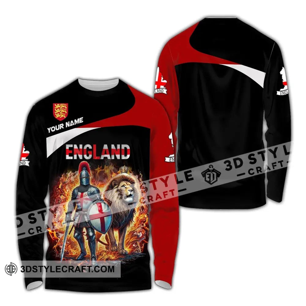 Unisex Shirt Custom Name England Polo Long Sleeve English Gift / S T-Shirt