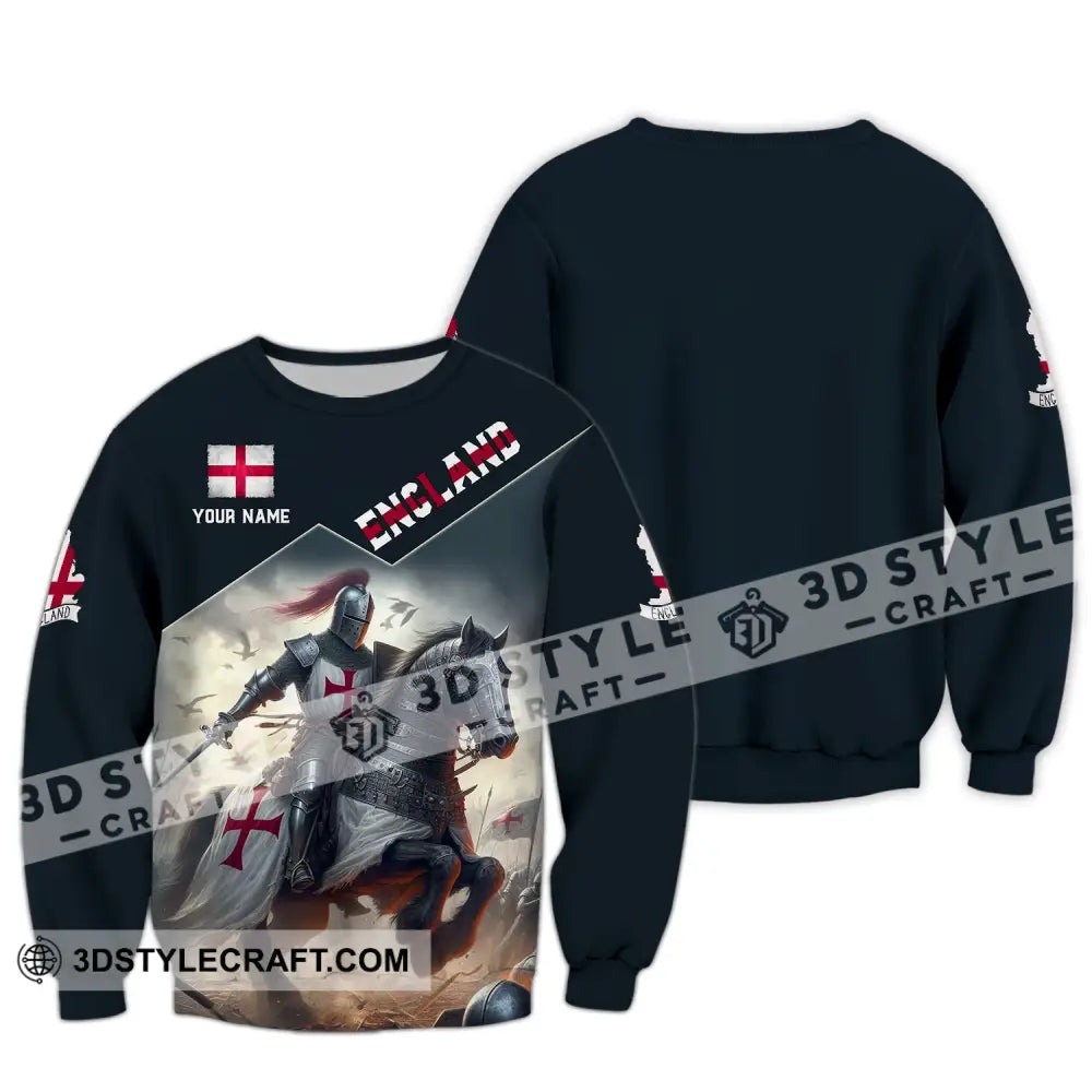 Unisex Shirt Custom Name England Polo Long Sleeve English Gift / S T-Shirt