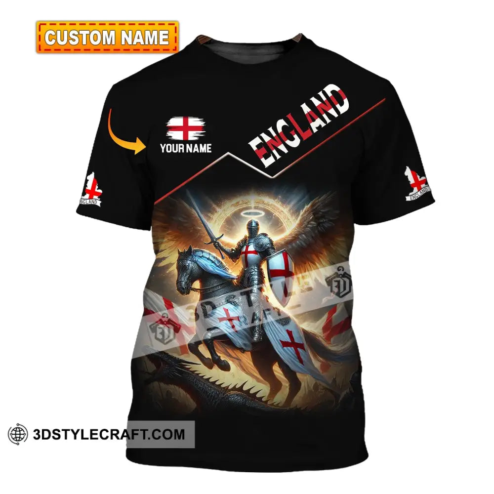 Unisex Shirt Custom Name England Polo Long Sleeve English Gift T-Shirt