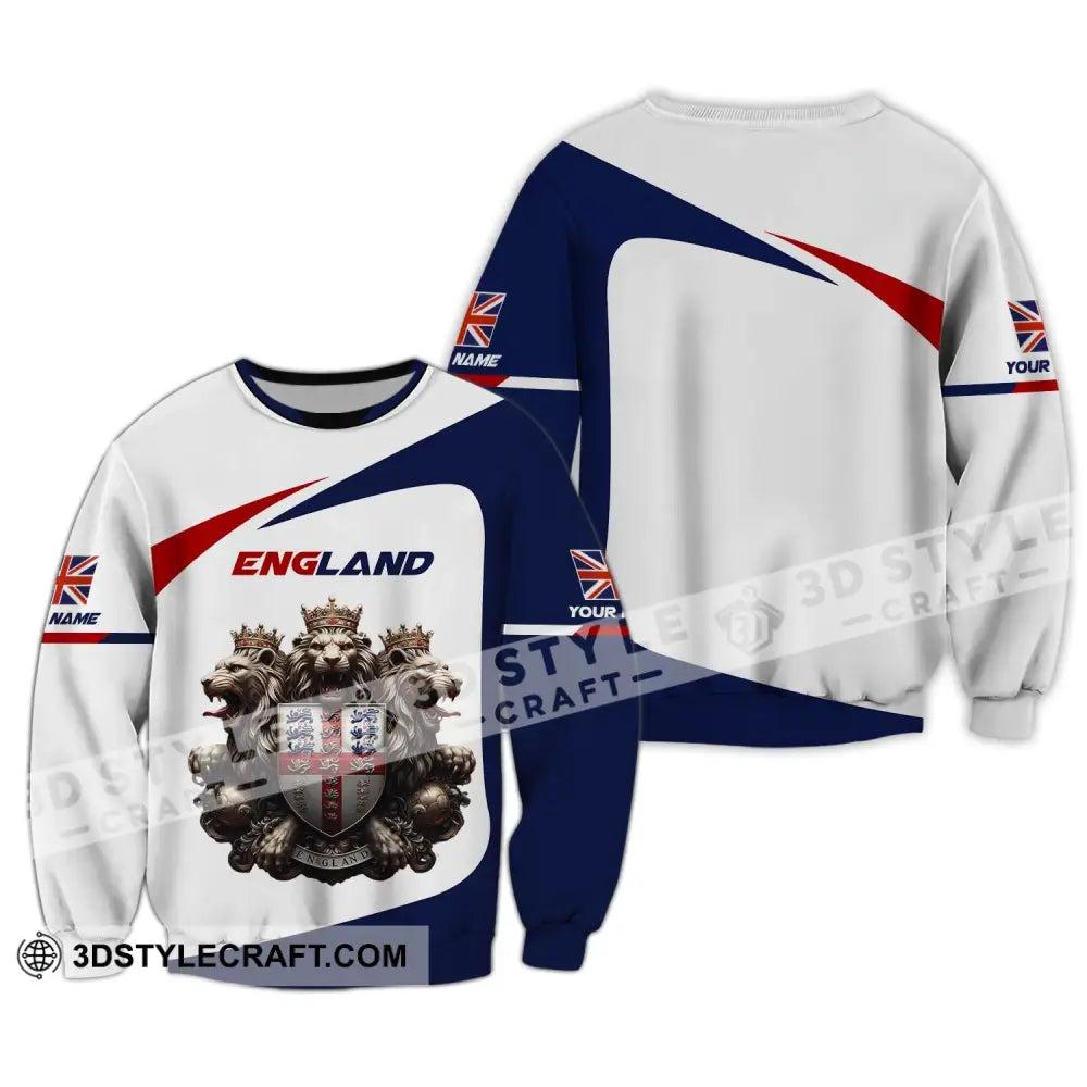 Unisex Shirt Custom Name England T-Shirt Pride Gift Long Sleeve / S