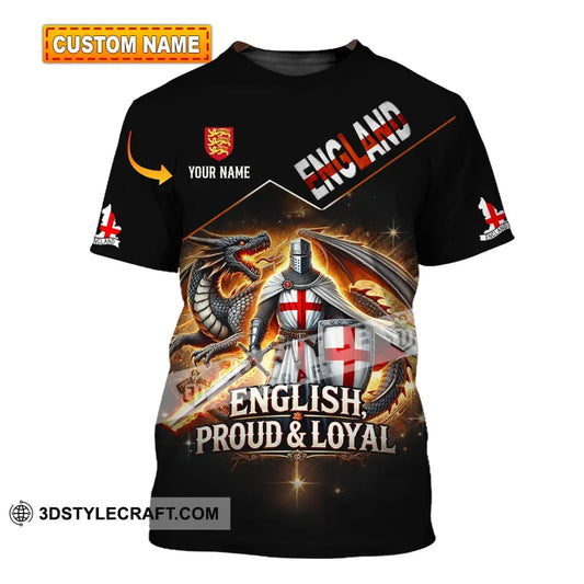 Unisex Shirt - Custom Name English Proud & Loyal T-Shirt