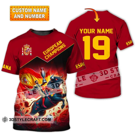 Unisex Shirt, Custom Name España Football Polo Shirt, Euro 2024 Espana Football Hoodie Long Sleeve Shirt style option 1