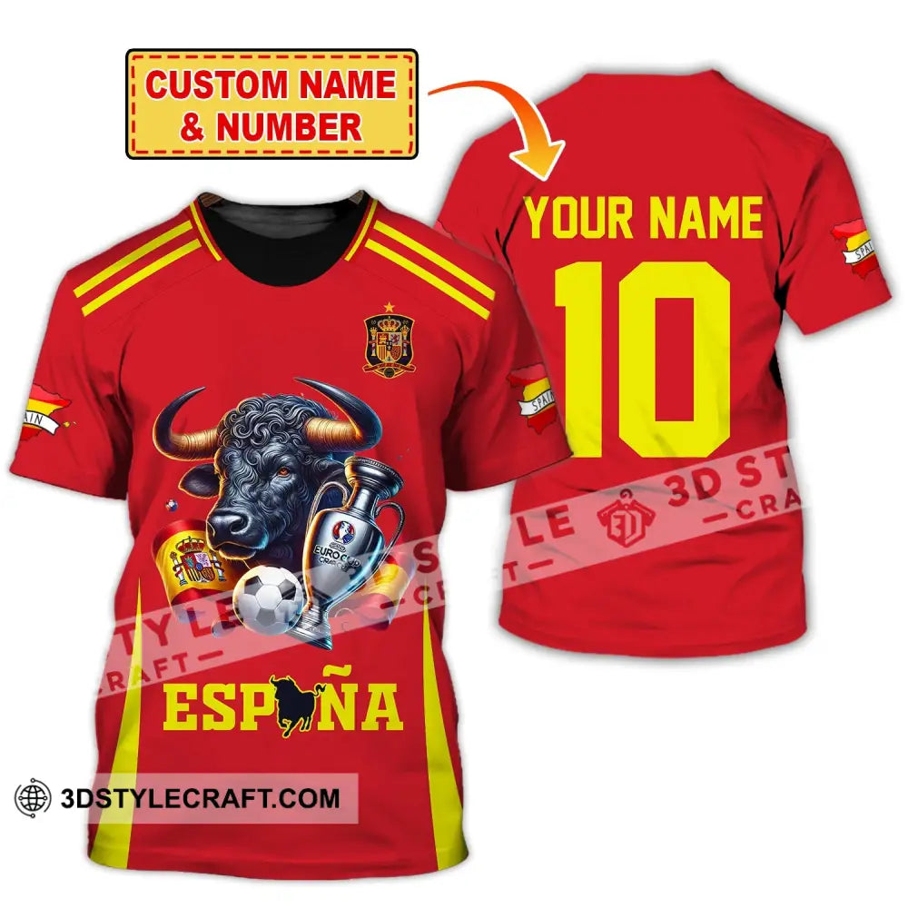 Unisex Shirt Custom Name Espana Football Polo Euro 2024 Hoodie Long Sleeve T-Shirt