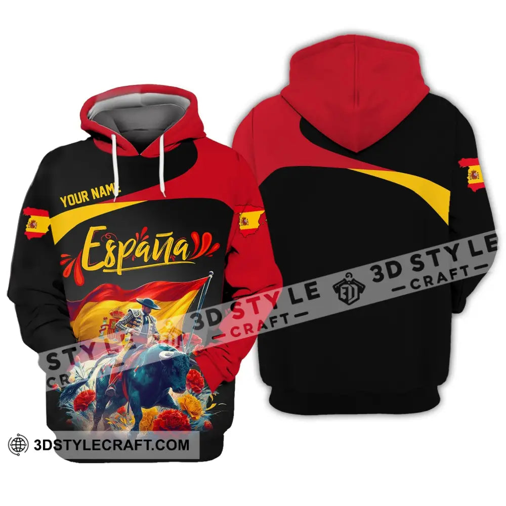 Unisex Shirt Custom Name España Polo Espana Hoodie Long Sleeve / S T-Shirt