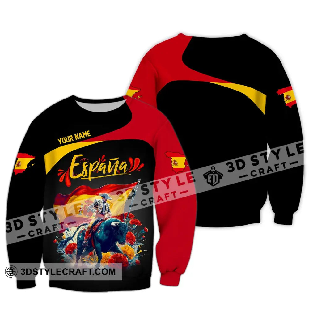 Unisex Shirt Custom Name España Polo Espana Hoodie Long Sleeve / S T-Shirt