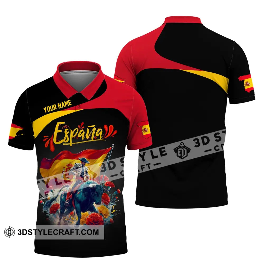 Unisex Shirt Custom Name España Polo Espana Hoodie Long Sleeve / S T-Shirt