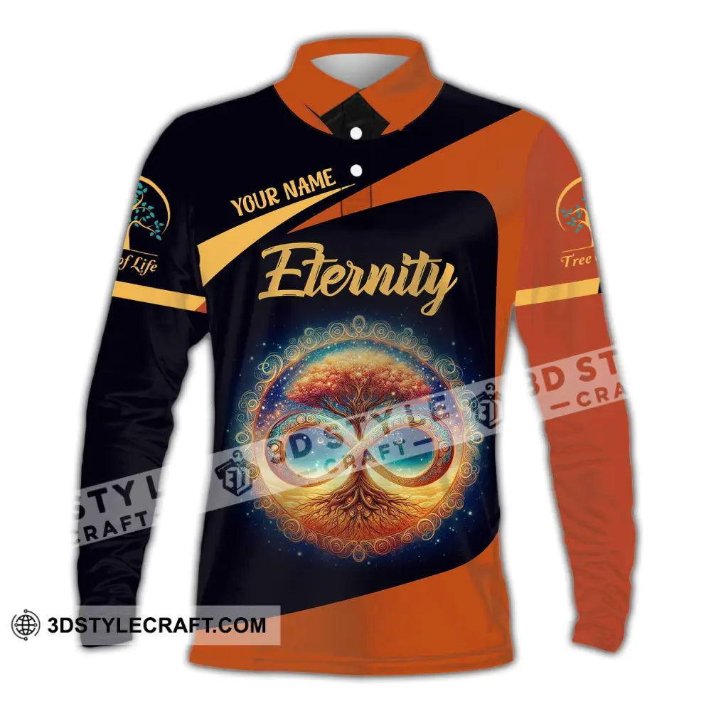 Unisex Shirt - Custom Name Eternity Long Sleeve Polo / S T-Shirt