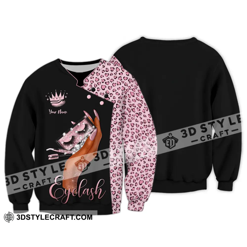 Unisex Shirt - Custom Name Eyelash Long Sleeve / S T-Shirt