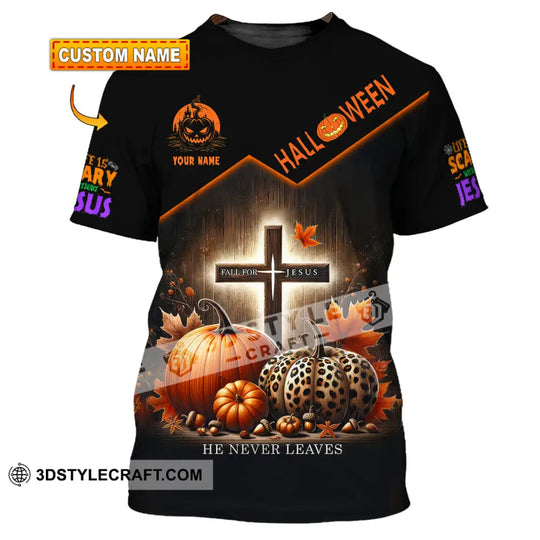 Unisex Shirt, Custom Name Fall For Jesus Shirt, Halloween T-Shirt, Halloween Gift style option 1