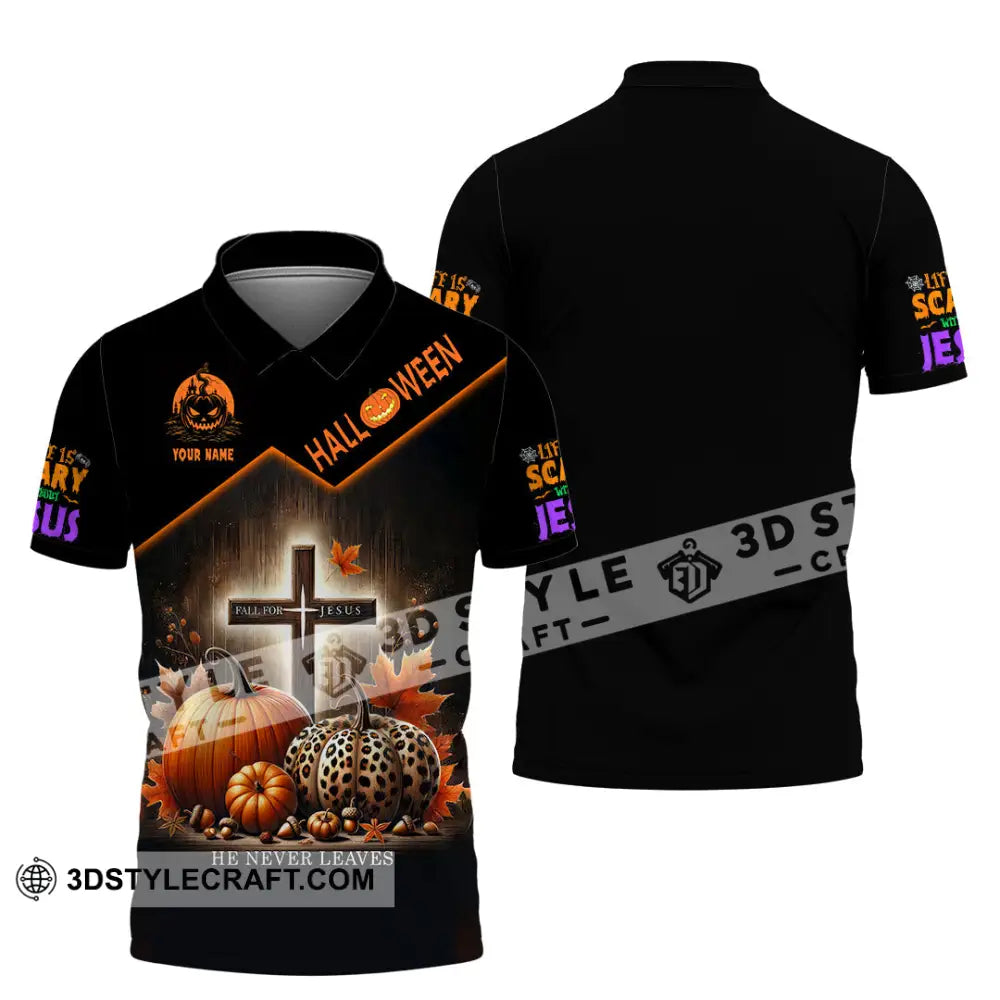 Unisex Shirt Custom Name Fall For Jesus Halloween T-Shirt Gift Polo / S T-Shirt