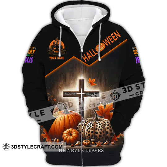 Unisex Shirt, Custom Name Fall For Jesus Shirt, Halloween T-Shirt, Halloween Gift style option 3