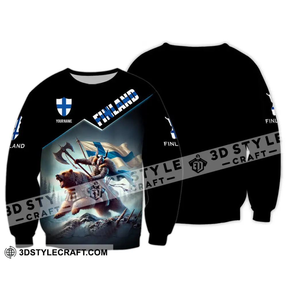 Unisex Shirt Custom Name Finland T-Shirt Lover Gift Long Sleeve / S T-Shirt