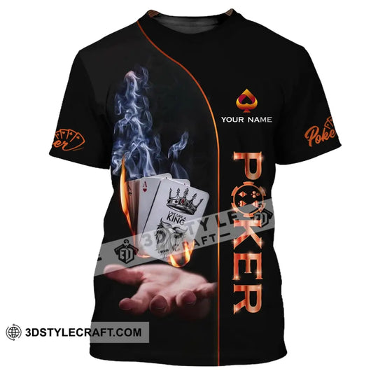 Unisex Shirt - Custom Name Shirt - Fire And Smoke Poker Shirt style option 2
