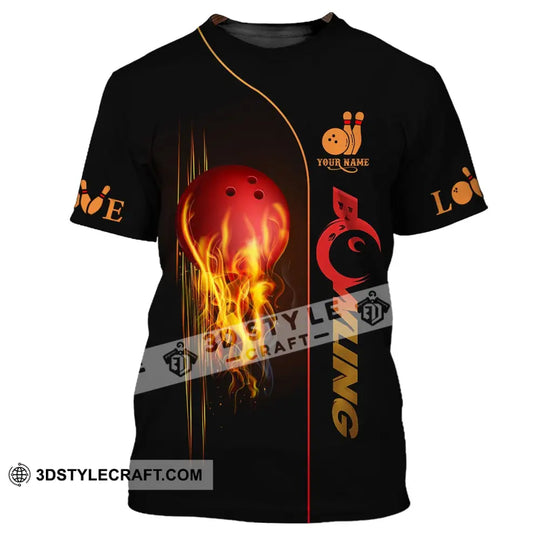 Unisex Shirt - Custom Name Fire Bowling Shirt style option 2