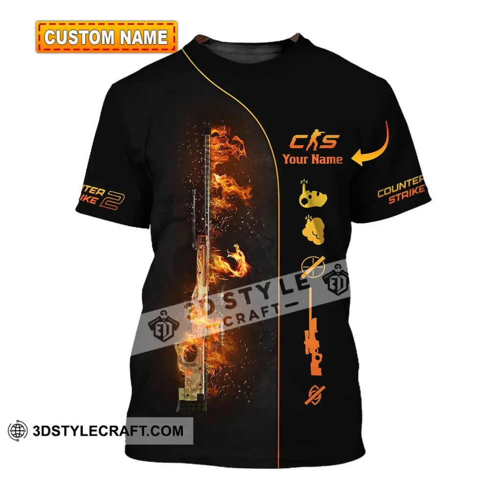 Unisex Shirt - Custom Name Fire Cs T-Shirt