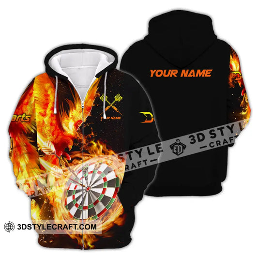 Unisex Shirt - Custom Name Fire Darts Sport Zipper Hoodie / S T-Shirt