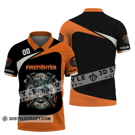 Unisex Shirt, Custom Name Fire Fighter T-Shirt, Shirt for Firefighter, Firefighter T-shirt, Firefighter Polo Shirt style option 4