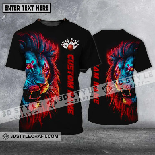 Unisex Shirt - Custom Name Shirt, Fire Lion Bowling Shirt style option 1