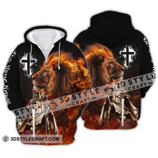 Unisex Shirt - Custom Name Shirt Fire Lion Warrior style option 2